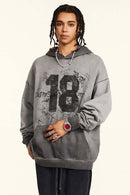Heavyweight Vintage Graphic Hoodie - Dark Gray