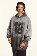 Heavyweight Vintage Graphic Hoodie - Dark Gray