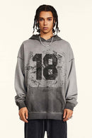 Heavyweight Vintage Graphic Hoodie - Dark Gray