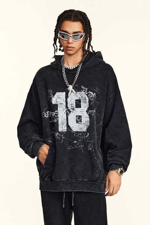 Heavyweight Vintage Graphic Hoodie - Vintage Black