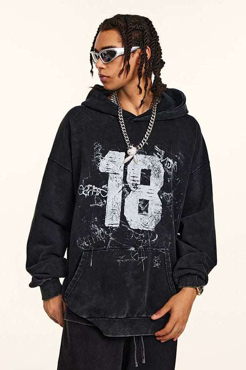 Heavyweight Vintage Graphic Hoodie - Vintage Black