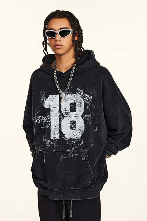 Heavyweight Vintage Graphic Hoodie - Vintage Black