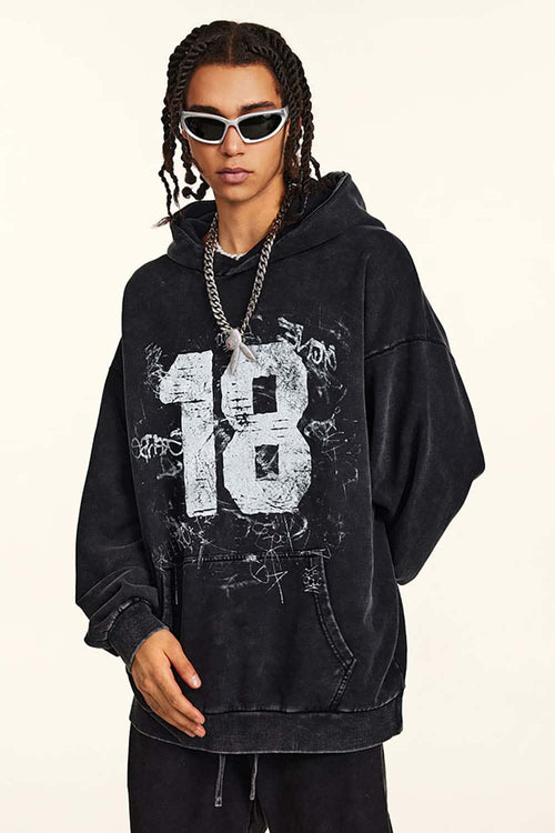 Heavyweight Vintage Graphic Hoodie - Vintage Black