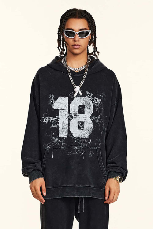 Heavyweight Vintage Graphic Hoodie - Vintage Black