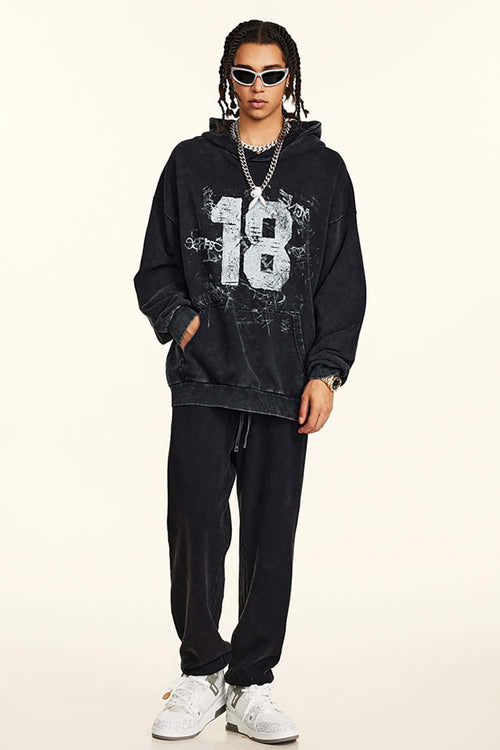 Heavyweight Vintage Graphic Hoodie - Vintage Black