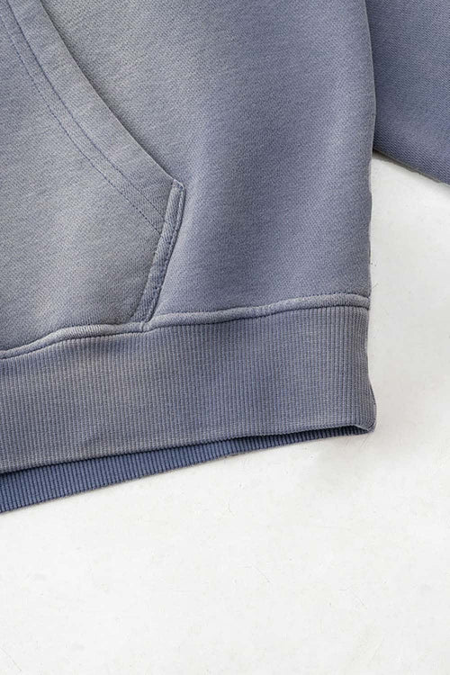 Graffiti Paint Graphic Fleece Hoodie - Blue
