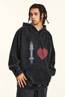Heavyweight Vintage Washed Graphic Hoodie - Fried Snowflakes