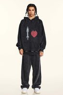 Heavyweight Vintage Washed Graphic Hoodie - Fried Snowflakes