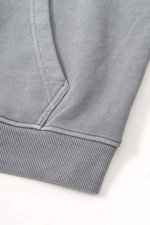 Heavyweight Vintage Washed Graphic Hoodie - Medium Gray