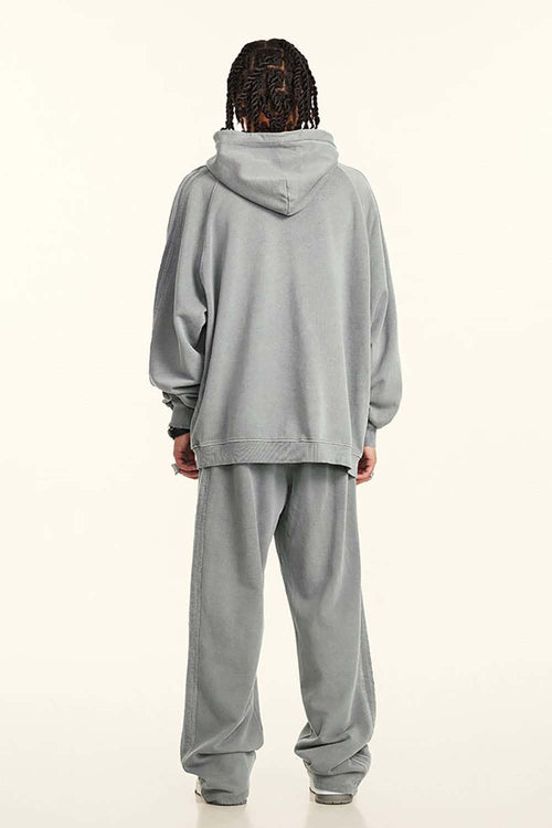 Heavyweight Vintage Washed Graphic Hoodie - Medium Gray