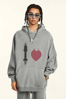 Heavyweight Vintage Washed Graphic Hoodie - Medium Gray