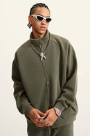Heavyweight Vintage Washed Fleece Jacket - Coffee