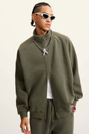 Heavyweight Vintage Washed Fleece Jacket - Coffee