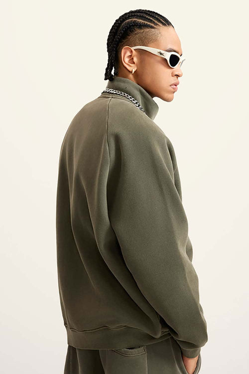 Heavyweight Vintage Washed Fleece Jacket - Coffee