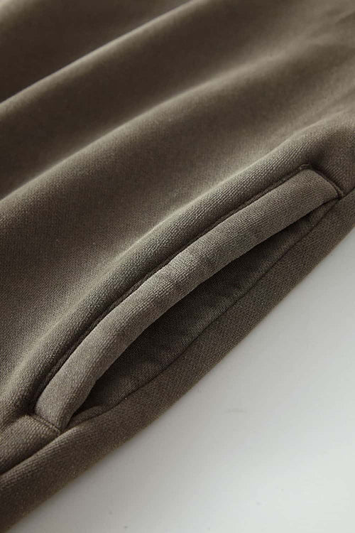 Heavyweight Vintage Washed Fleece Jacket - Coffee