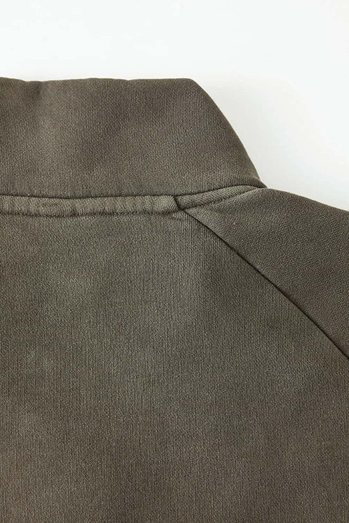 Heavyweight Vintage Washed Fleece Jacket - Coffee