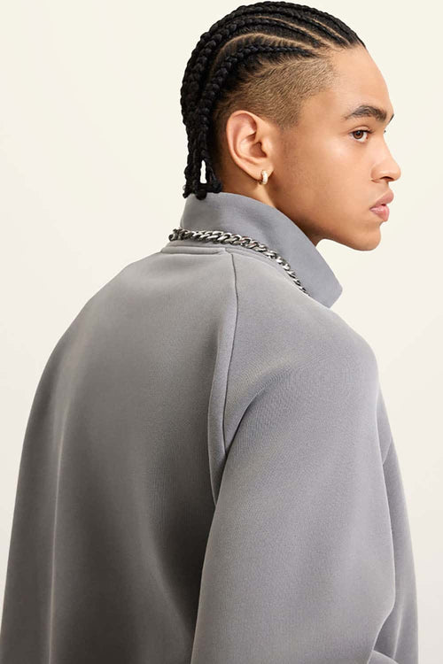 Heavyweight Vintage Washed Fleece Jacket - Medium Gray