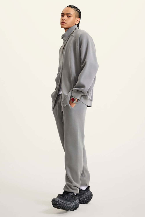 Heavyweight Vintage Washed Fleece Jacket - Medium Gray