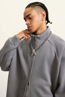 Heavyweight Vintage Washed Fleece Jacket - Medium Gray