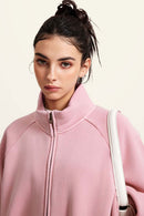 Heavyweight Vintage Washed Fleece Jacket - Rose Pink