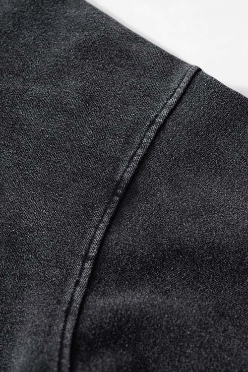 Heavy Washed Knit Hoodie - Fried Snowflakes