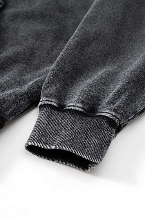 Heavy Washed Knit Hoodie - Fried Snowflakes