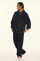 Heavy Washed Knit Hoodie - Fried Snowflakes
