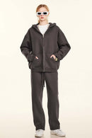 Heavyweight Fleece Lined Zip Hoodie - Plum Purple