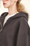 Heavyweight Fleece Lined Zip Hoodie - Plum Purple