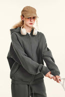 Heavyweight Fleece Lined Zip Hoodie - Vitex Ash