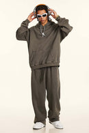 Heavyweight Vintage Wash Fleece Hoodie - Coffee