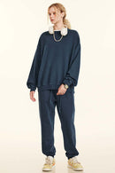 Vintage Washed Distressed Sweatshirt - Royal Blue
