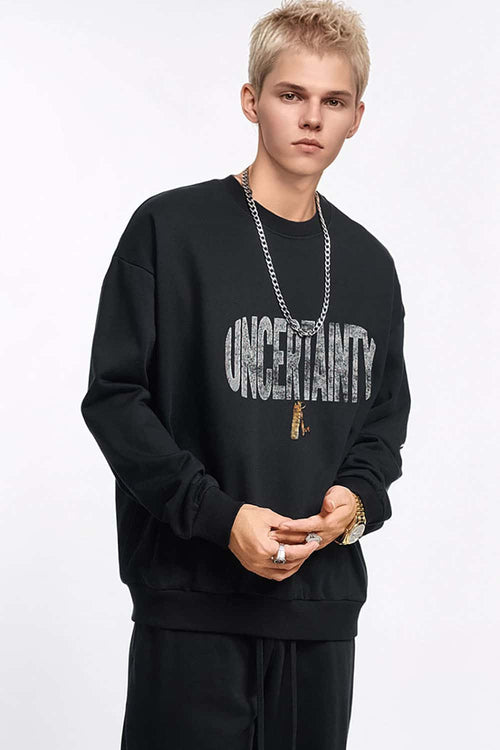 Graphic Crewneck Sweatshirt - Black