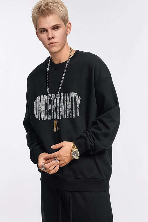 Graphic Crewneck Sweatshirt - Black