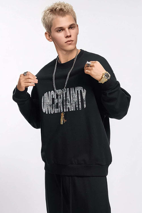 Graphic Crewneck Sweatshirt - Black