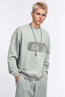 Graphic Crewneck Sweatshirt - Flower Gray