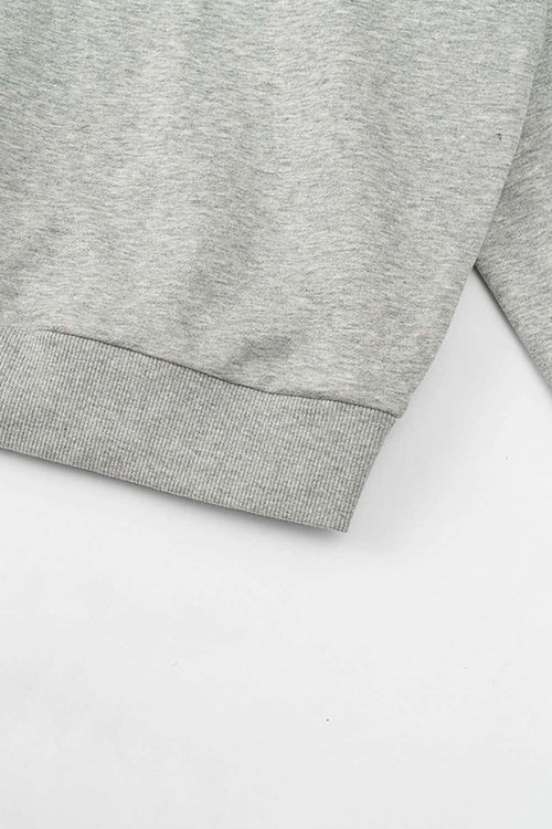 Graphic Crewneck Sweatshirt - Flower Gray