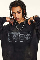 Distressed Heavyweight Graphic Hoodie - Black