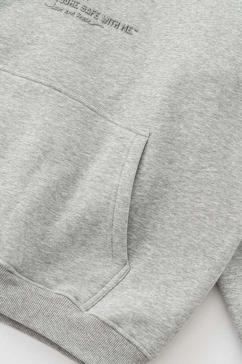Heavyweight Safety Pin Graphic Hoodie - Flower Gray