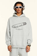Heavyweight Safety Pin Graphic Hoodie - Flower Gray