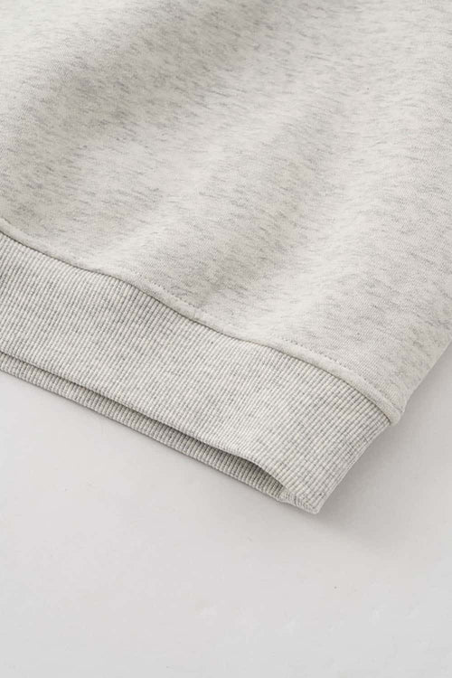Grid Graphic Fleece Sweatshirt - Oat Gray