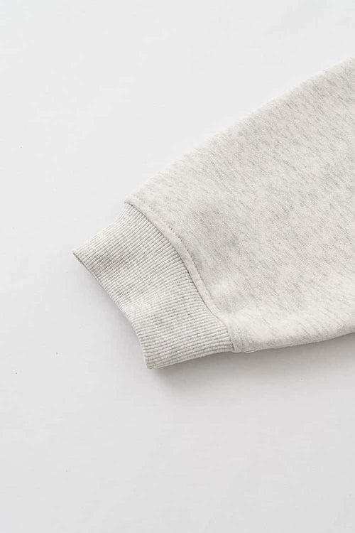 Grid Graphic Fleece Sweatshirt - Oat Gray
