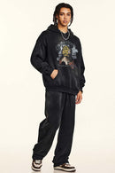 Heavyweight Abstract Wash Hoodie - Black