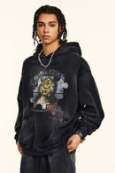 Heavyweight Abstract Wash Hoodie - Black