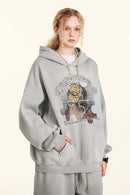 Heavyweight Abstract Wash Hoodie - Light Gray
