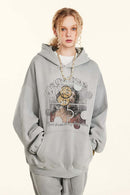 Heavyweight Abstract Wash Hoodie - Light Gray
