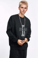 Varsity Graphic Drop-Shoulder Sweatshirt - Black