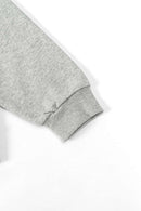Varsity Graphic Drop-Shoulder Sweatshirt - Flower Gray