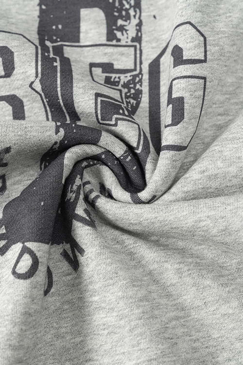 Varsity Graphic Drop-Shoulder Sweatshirt - Flower Gray