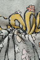 Floral Butterfly Graphic Hoodie - Flower Gray
